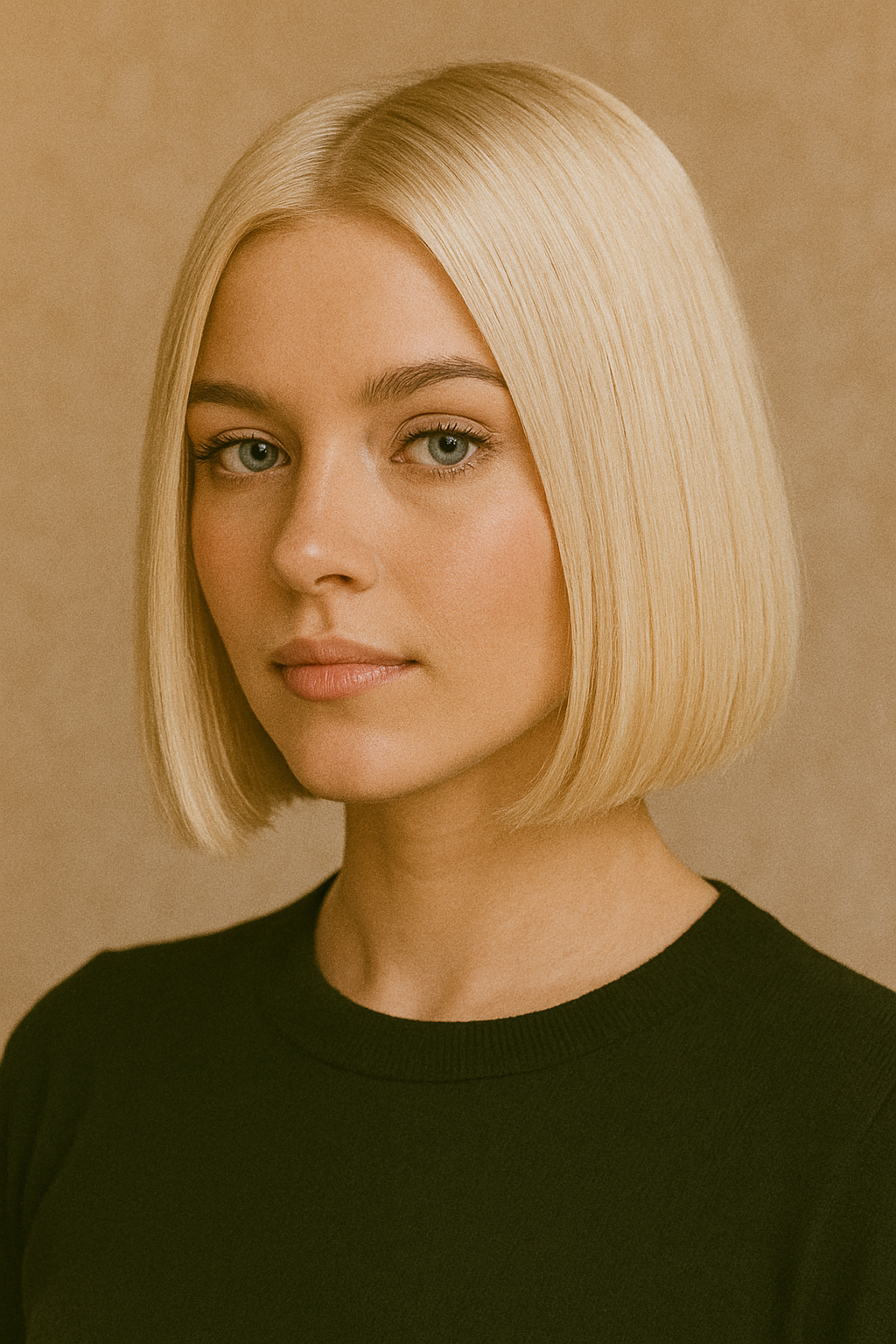 Blunt Bob With Platinum Blonde Finish