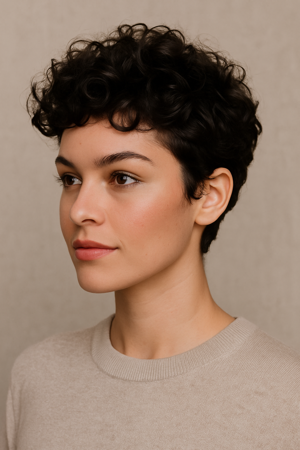 Classic Curly Pixie With Volume