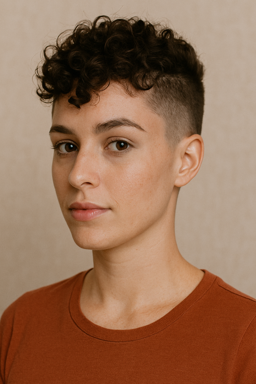 Curly Pixie With Shaved Undercut