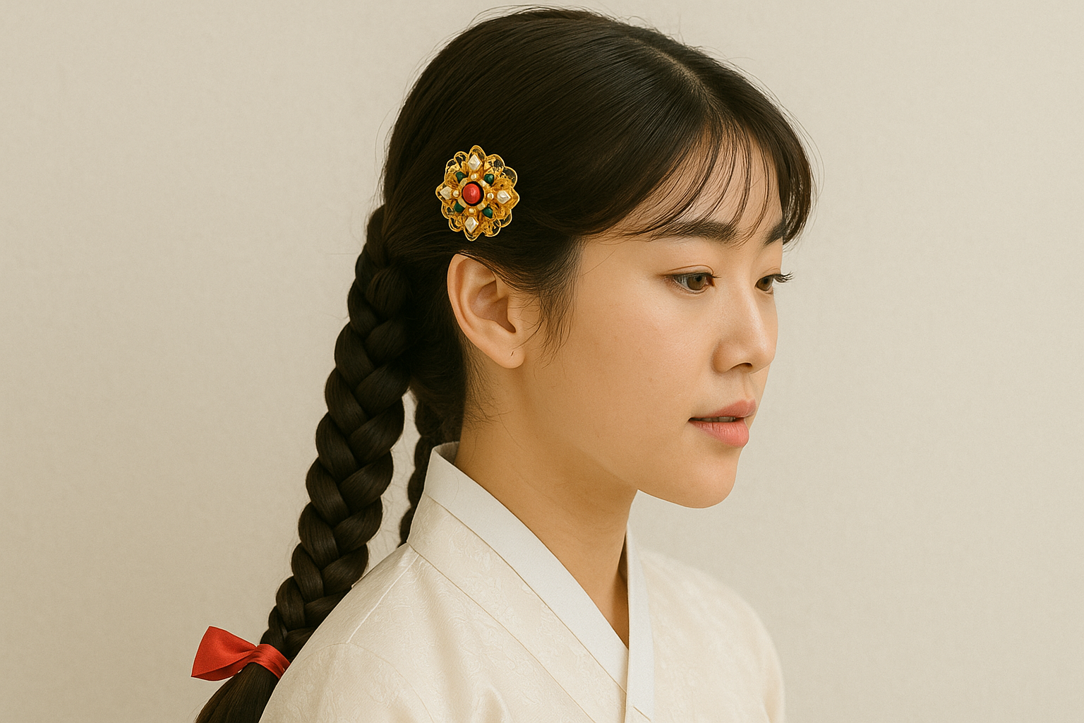 Elegant Braids and Traditional Accessories