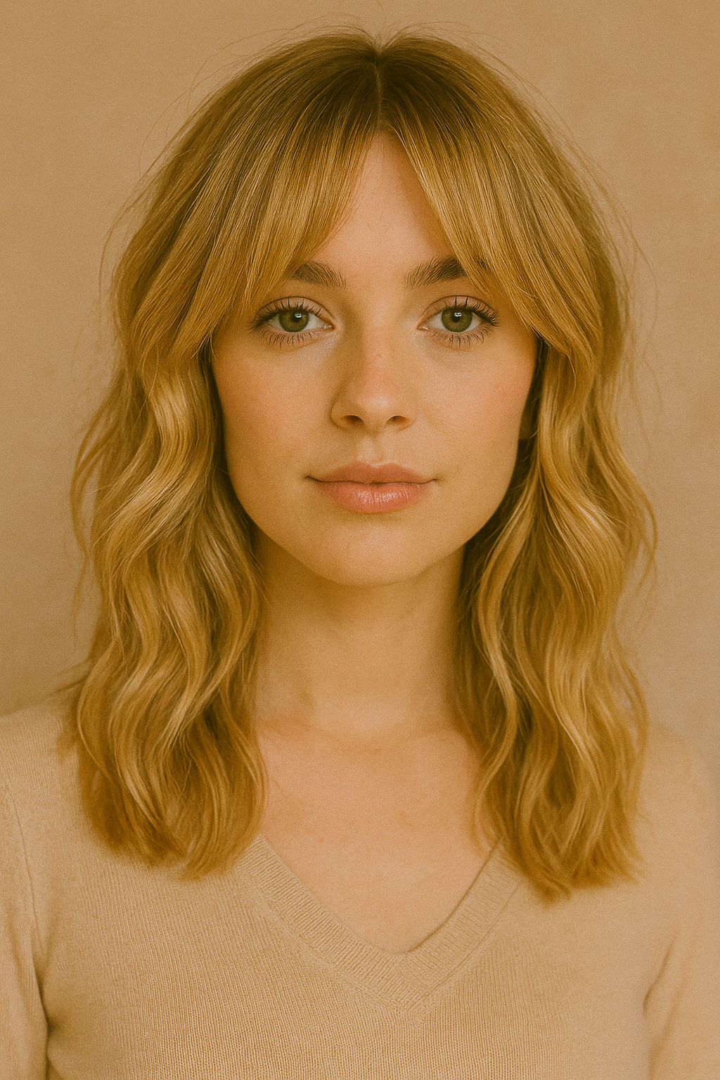 Face-framing Curtain Bangs On Golden Blonde Hair