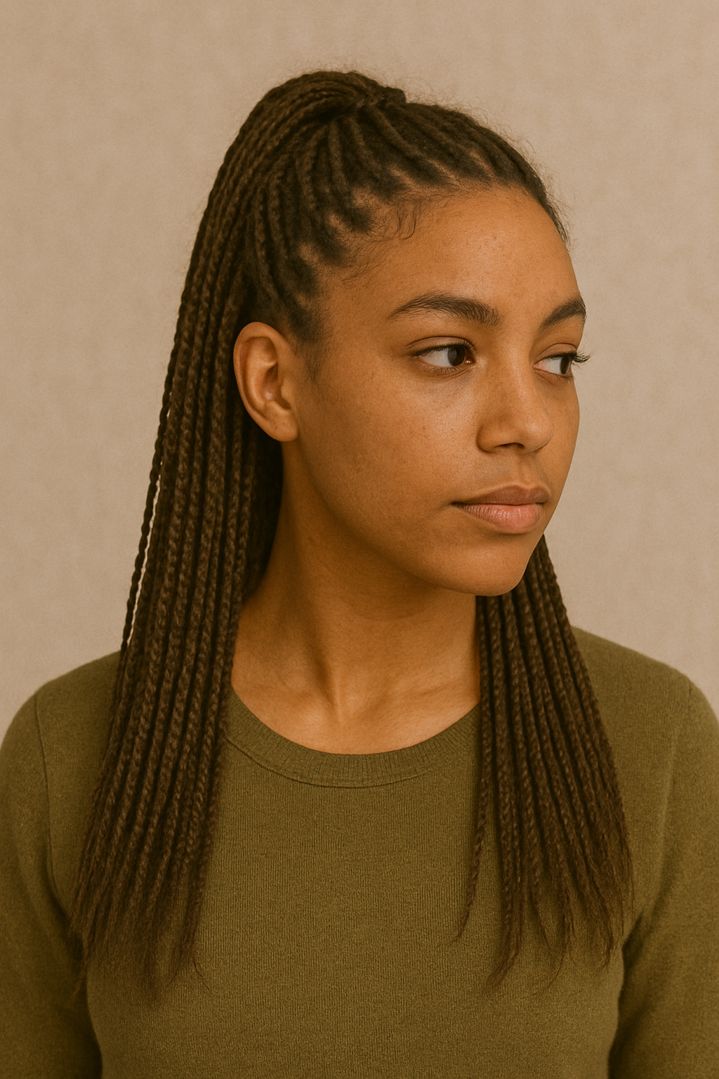Half-up Half-down Micro Braids