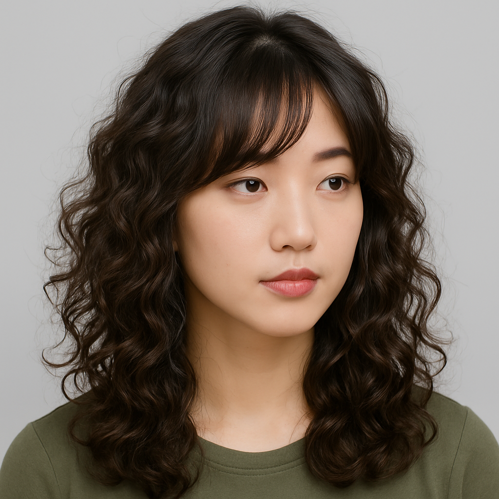 Hippie Perm With Side Bangs 