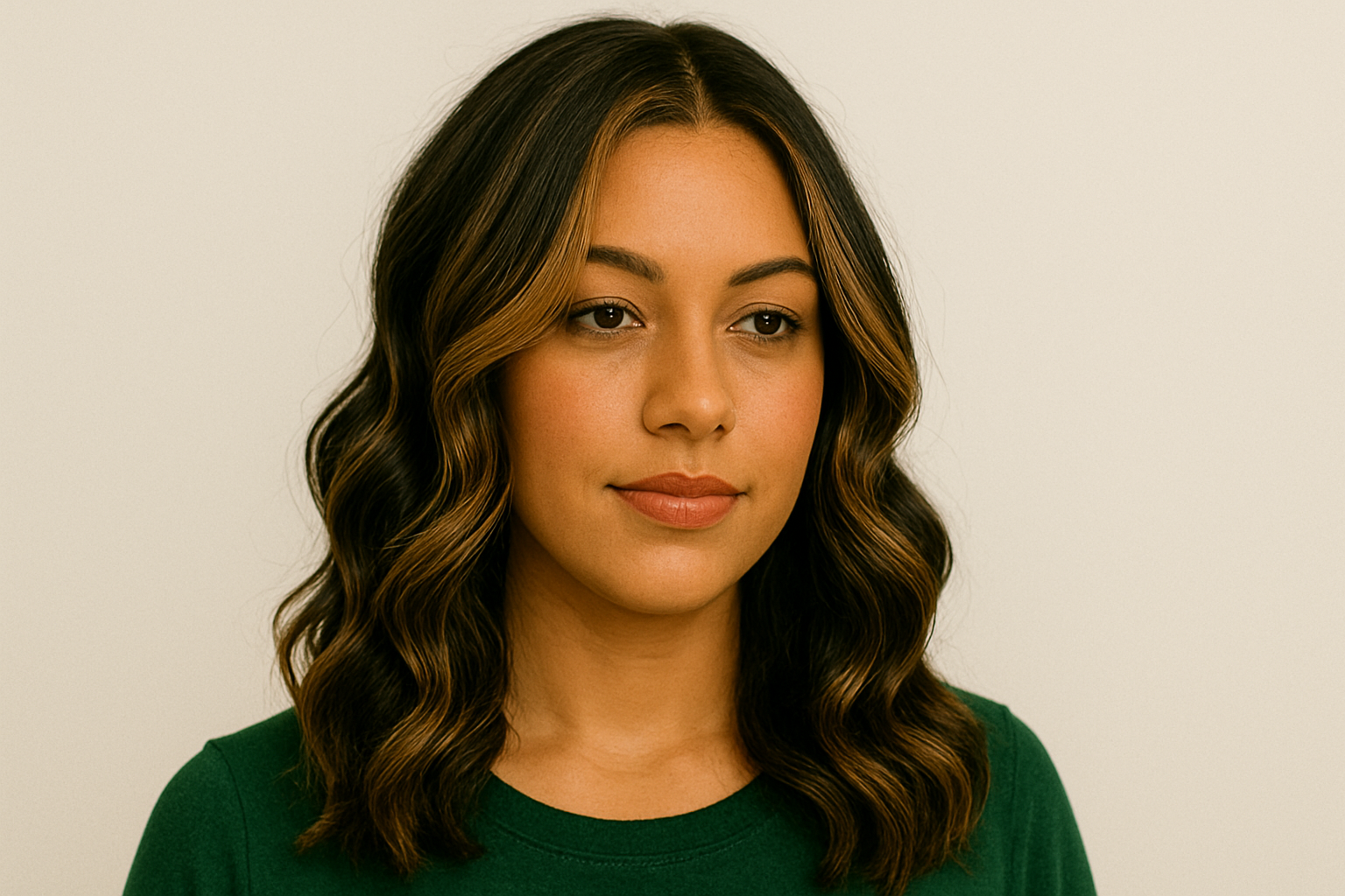 Middle-part Loose Curls With Highlights