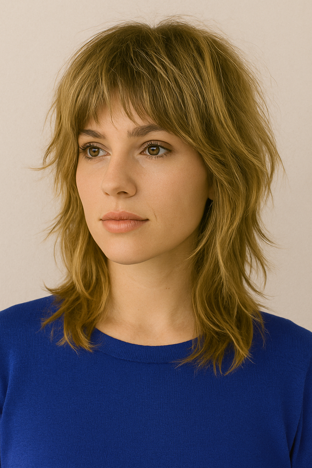 Modern Shag On Sandy Blonde Hair