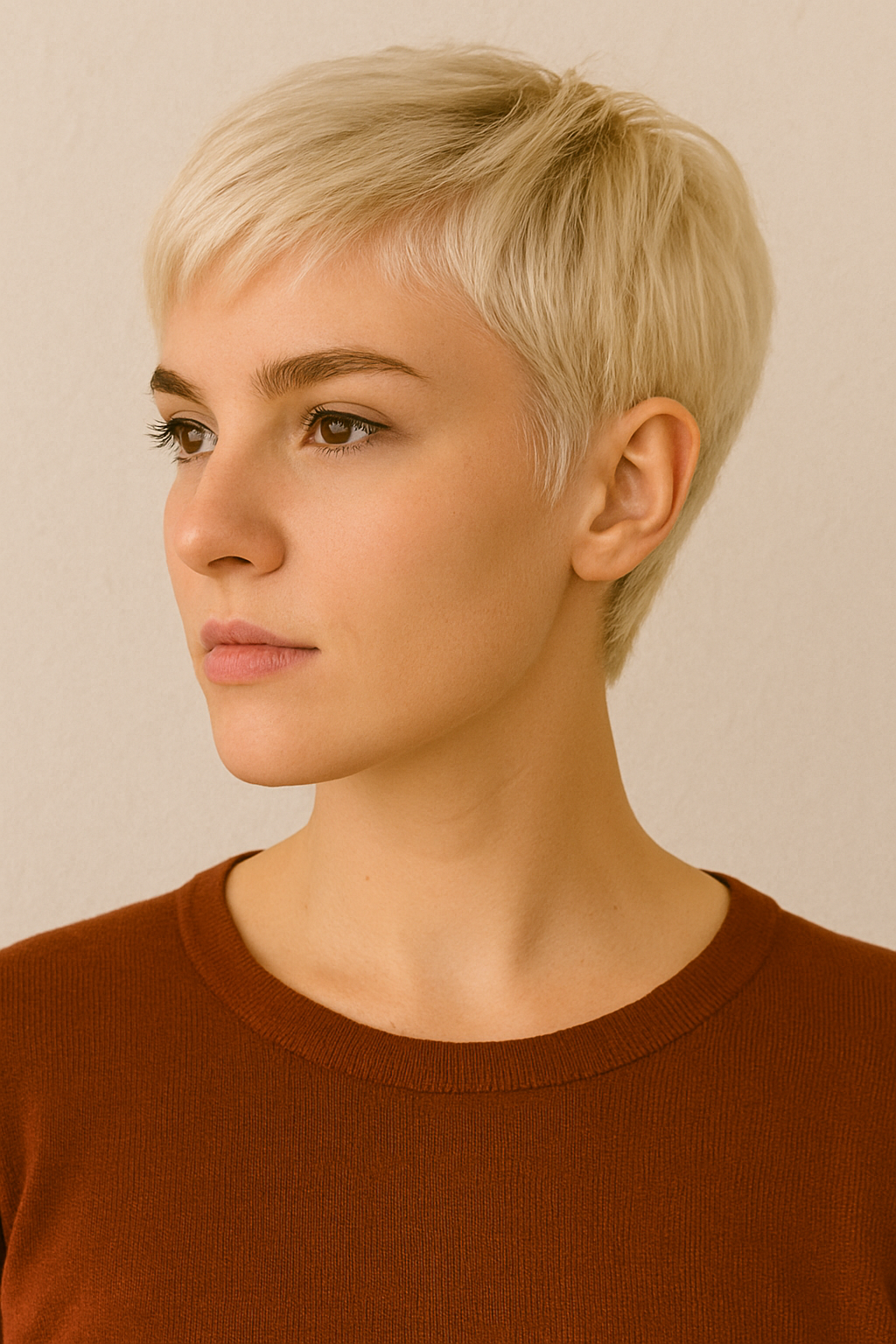 Pixie Cut With Platinum Blonde