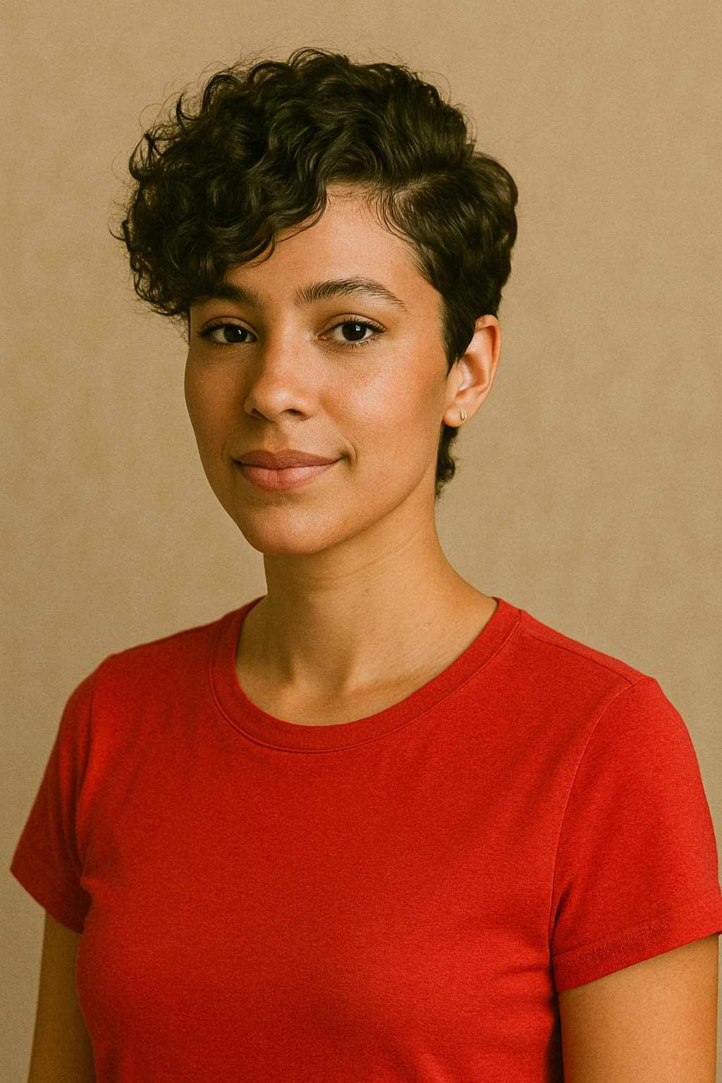 Side-swept Curly Pixie