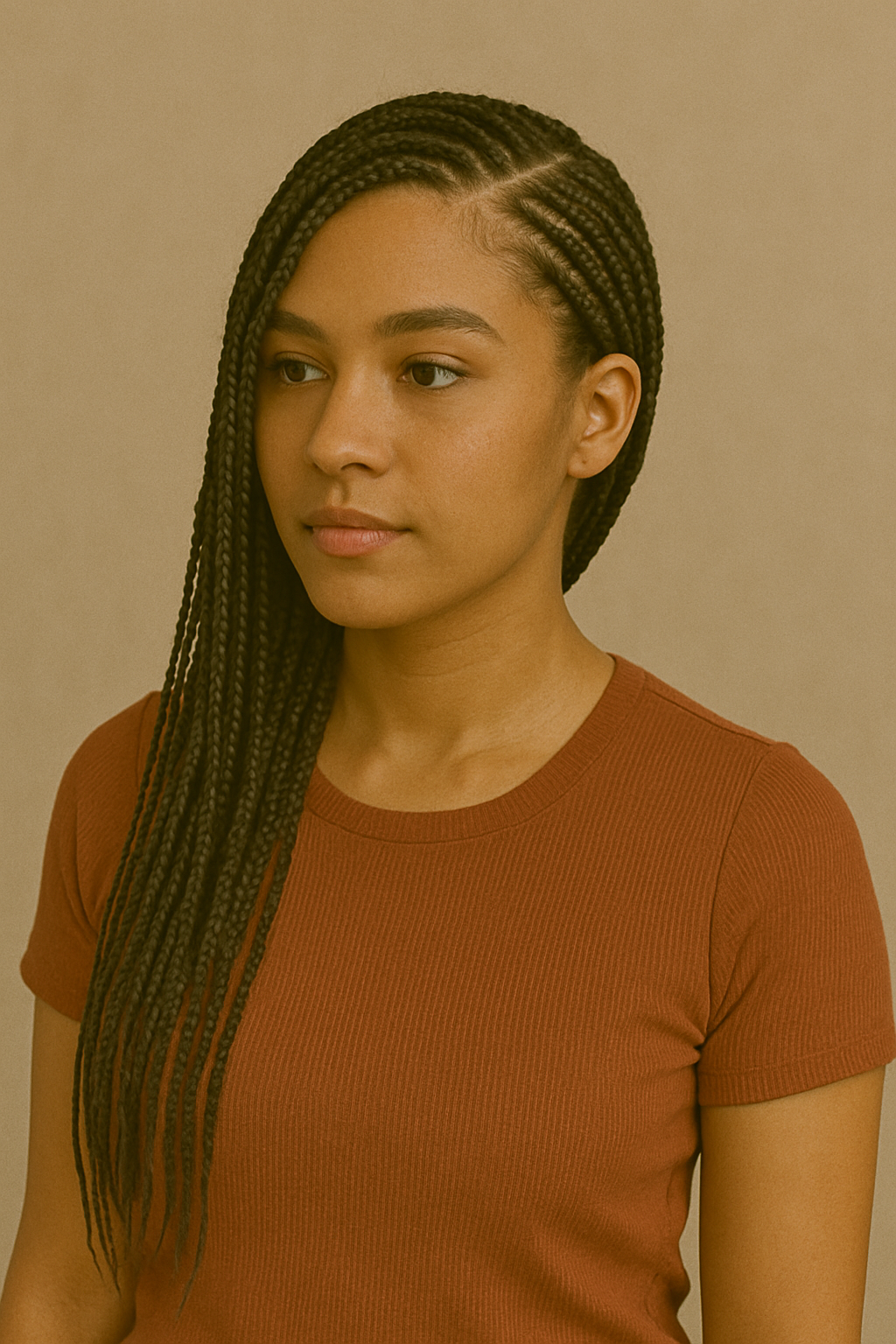 Side-swept Micro Braids