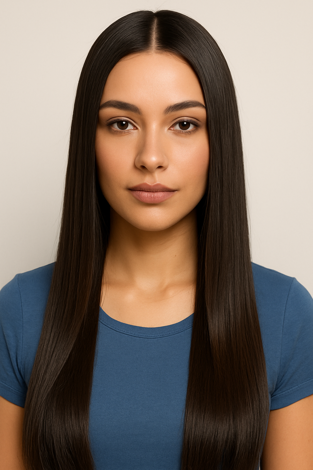 Sleek Middle-part Straight Hair