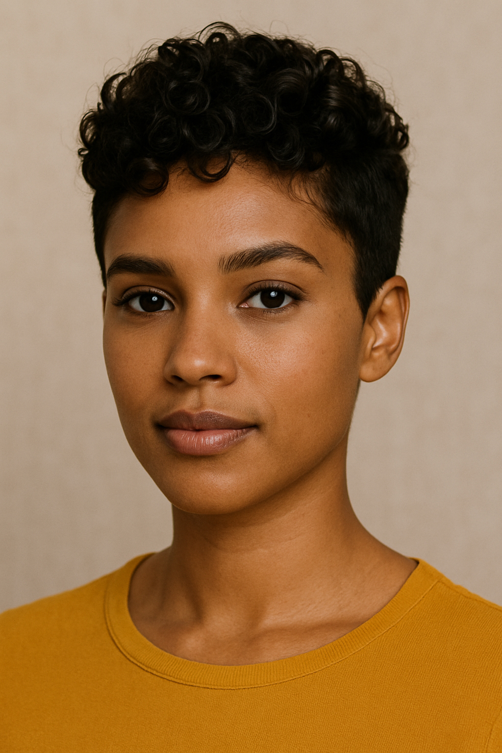 Tapered Sides With Curls On Top