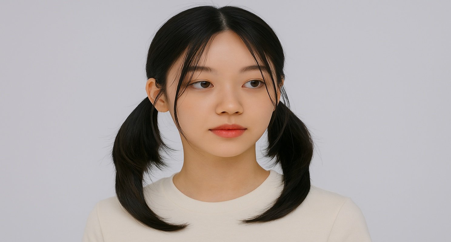 give me related toKorean‑Style Pigtails With Face Flicks 
